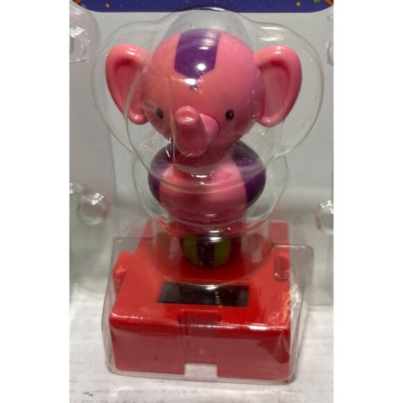 Set Of 3 Solar-Powered Circus Animal Figurines: Seal Elephant & Monkey By Greenb - Picture 3 of 6